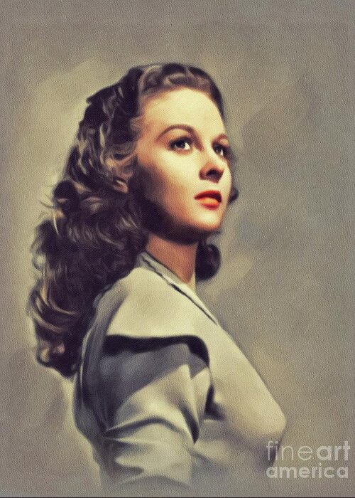 Susan Greeting Card featuring the painting Susan Hayward, Vintage Actress #13 by Esoterica Art Agency
