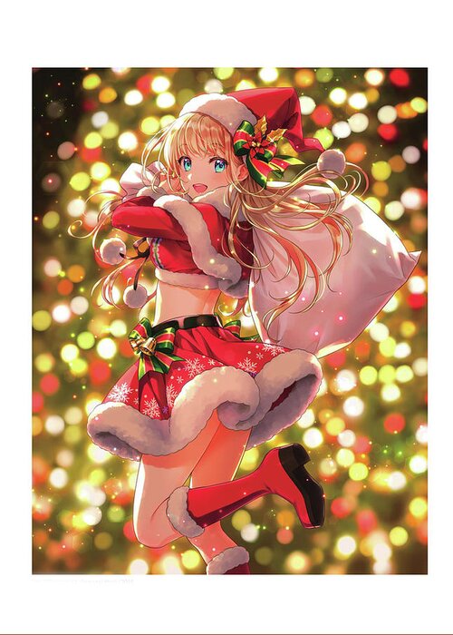 Anime Christmas Greeting Card by Atay Run