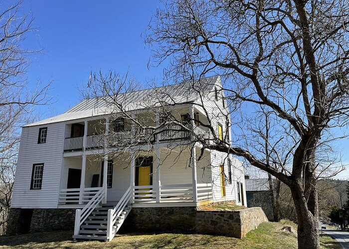 Rockford Greeting Card featuring the photograph 18th Century Masonic Lodge With a Happy Yellow Door by Lee Darnell