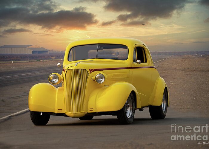 1937 Chevrolet Business Coupe Greeting Card featuring the photograph 1937 Chevrolet 'All Business' Coupe by Dave Koontz