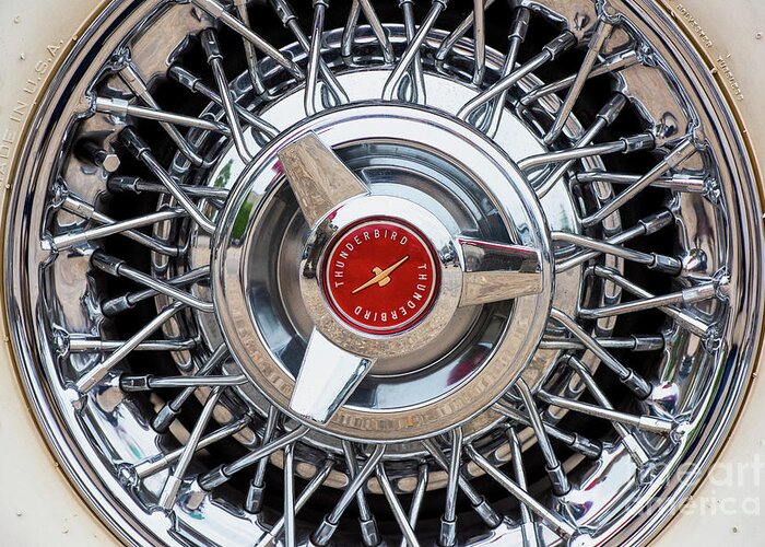 Wheel Greeting Card featuring the photograph 1955 Thunderbird Wheel by Tim Gainey