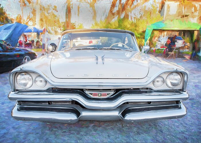 1957 Dodge Coronet Lancer 2 Door Coupe Greeting Card featuring the photograph 1957 Dodge Coronet Lancer 2 Door Coupe X122 by Rich Franco