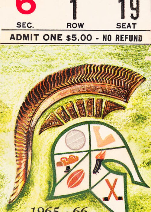 Notre Dame Greeting Card featuring the mixed media 1966 Notre Dame vs. Michigan State by Row One Brand