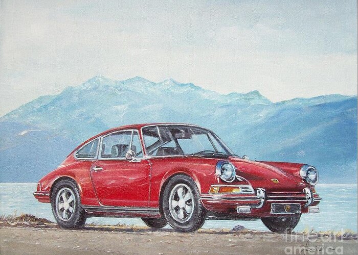 1969 Porsche 911 2.0 S Greeting Card featuring the painting 1969 Porsche 911 2.0 S by Sinisa Saratlic