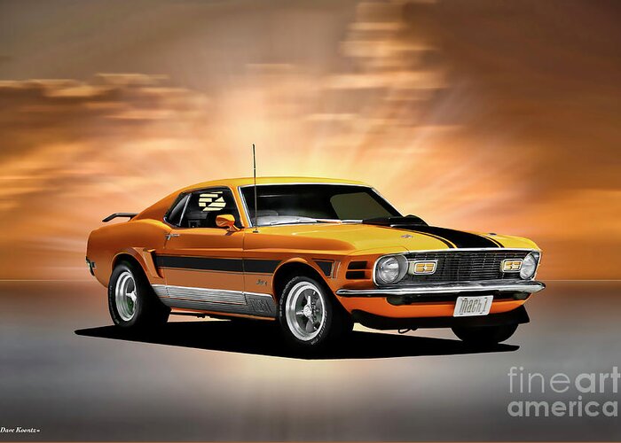 1970 Mustang Mach 1 Greeting Card by Dave Koontz