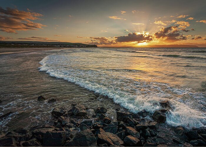 Ireland Greeting Card featuring the photograph Castlerock Sunset 2 by Nigel R Bell