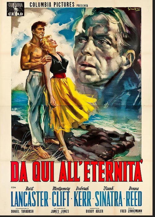 Synopsis Greeting Card featuring the mixed media ''From Here to Eternity'', 1953 - art by Nicola Simbari by Movie World Posters