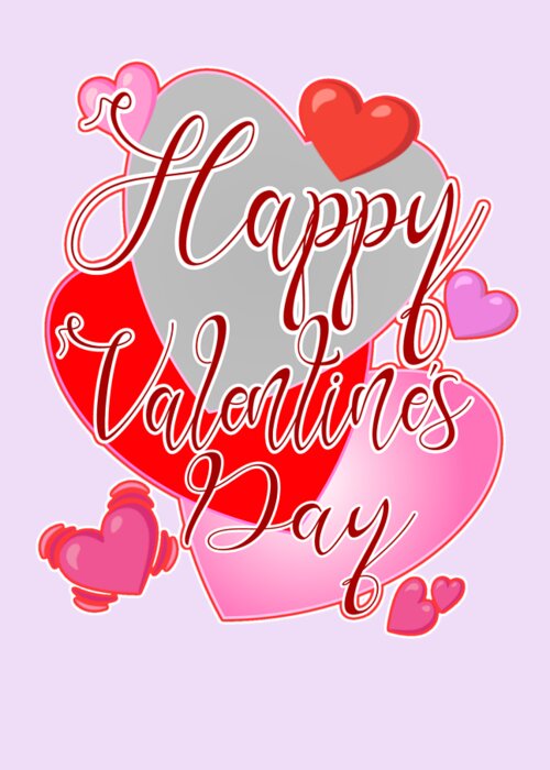 Happy Valentine's Day Greeting Card featuring the digital art Happy Valentines Day February 14th #1 by Delynn Addams