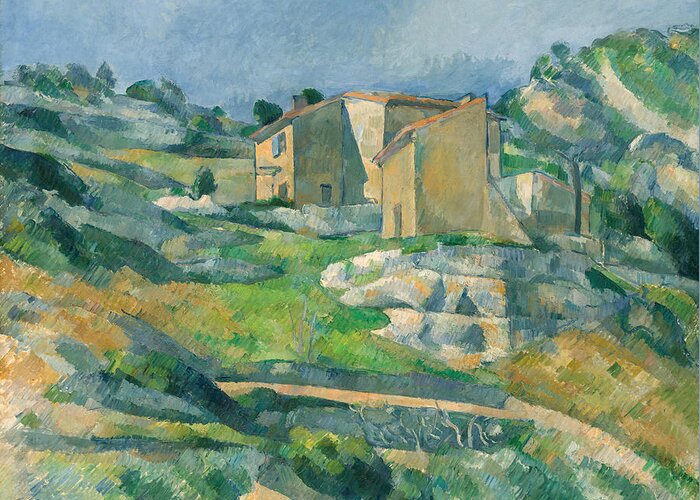 Houses In Provence: The Riaux Valley Near L'estaque Greeting Card featuring the painting Houses in Provence #2 by Paul Cezanne