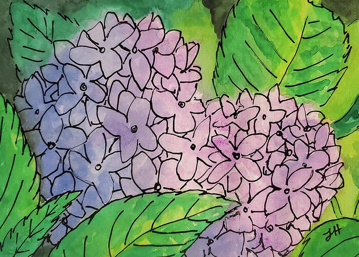 Hydrangea Greeting Card featuring the painting Hydrangea #2 by Jean Haynes