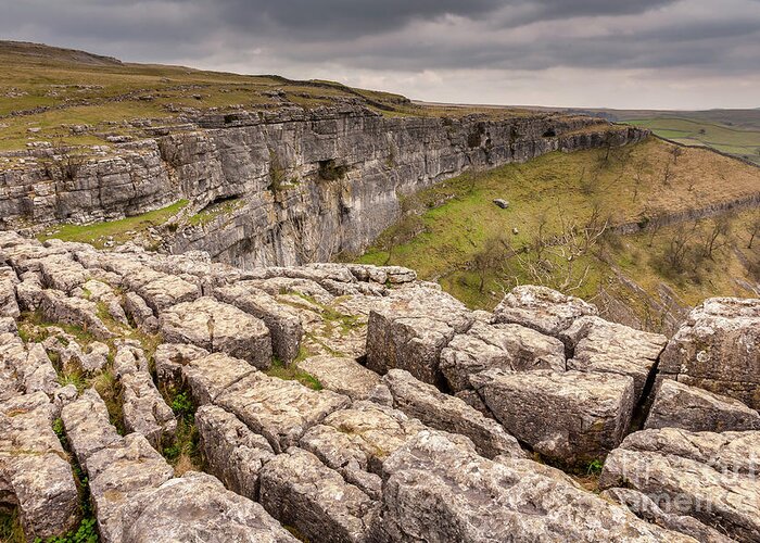 Malham Cove Greeting Card featuring the photograph Malham Cove Yorkshire Dales England #2 by Colin and Linda McKie