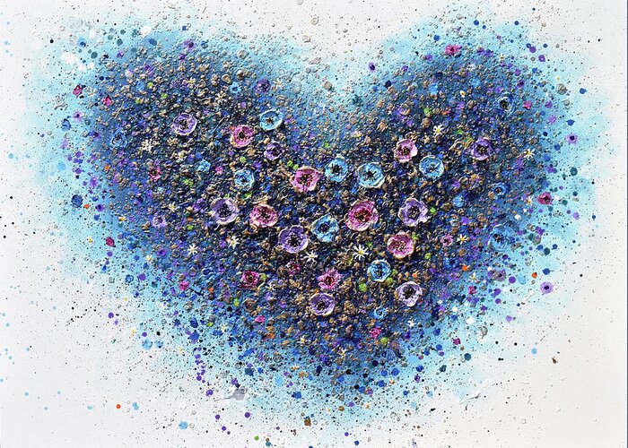 Heart Greeting Card featuring the painting One Love by Amanda Dagg
