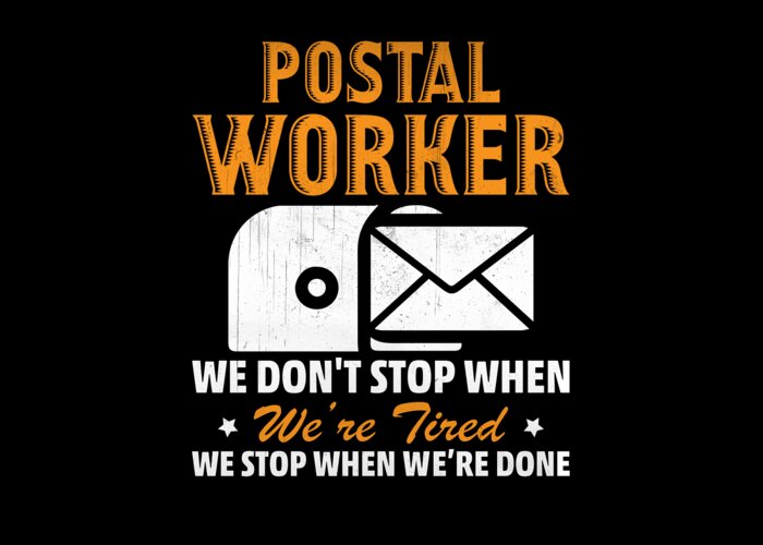 Postal Worker Post Mail Postmark Carrier Stamp Greeting Card by  RaphaelArtDesign