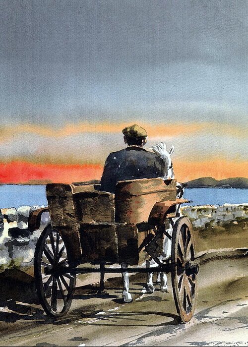 Ireland Greeting Card featuring the painting Returning Home #2 by Val Byrne