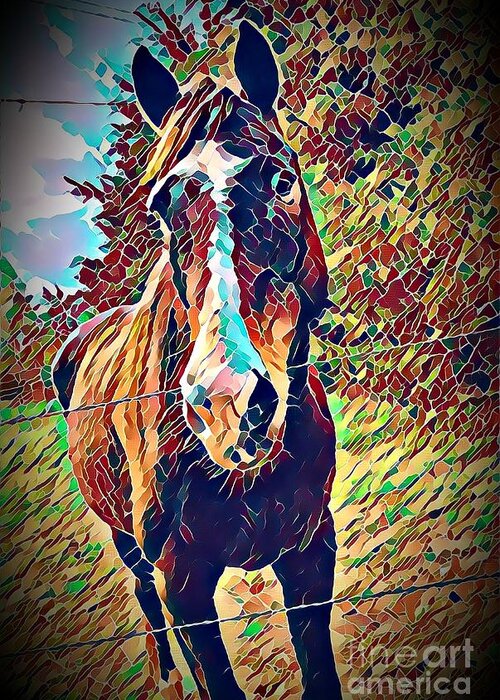 Equine Greeting Card featuring the photograph Rowdy #2 by Rabiah Seminole