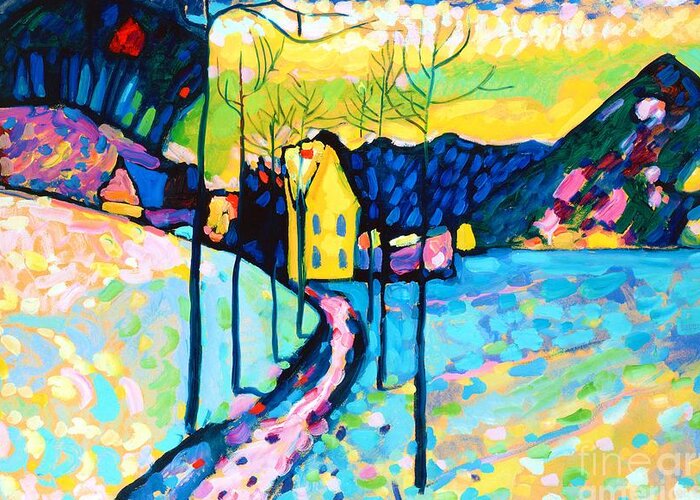 Winter Landscape Greeting Card featuring the painting Winter Landscape, 1909 by Wassily Kandinsky