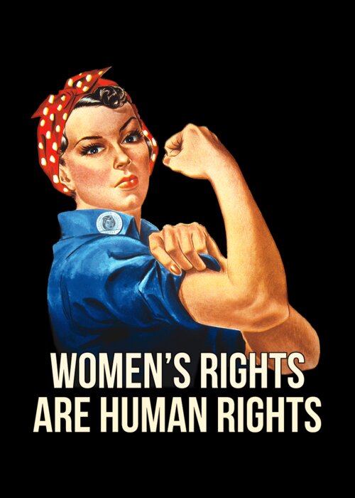 Funny Greeting Card featuring the digital art Womens Rights Are Human Rights #2 by Flippin Sweet Gear