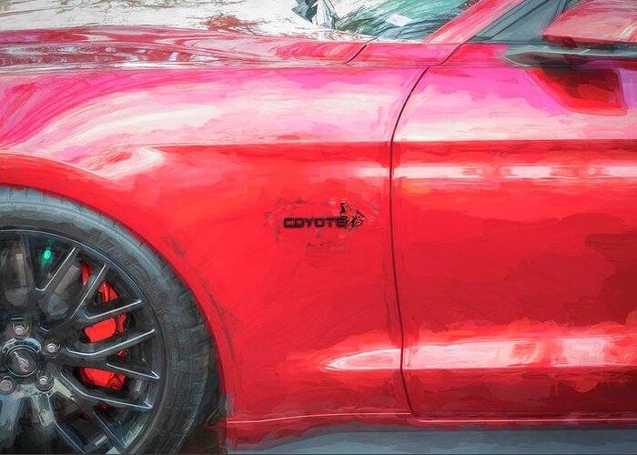 2019 Ruby Red Ford Coyote Mustang Gt 50 Greeting Card featuring the photograph 2019 Ruby Ford Coyote Mustang GT 50 X124 by Rich Franco
