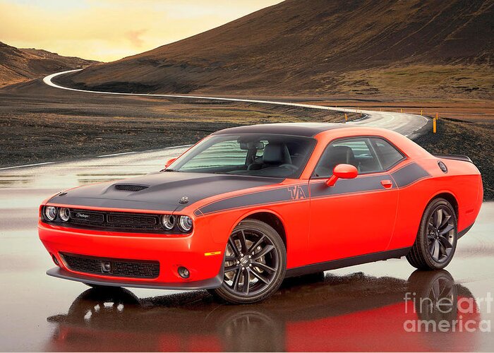 2022 Greeting Card featuring the photograph 2022 Dodge Challenger R/T by Action