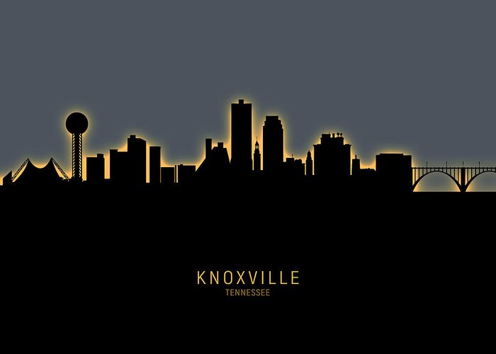 Knoxville Greeting Card featuring the digital art Knoxville Tennessee Skyline #23 by Michael Tompsett