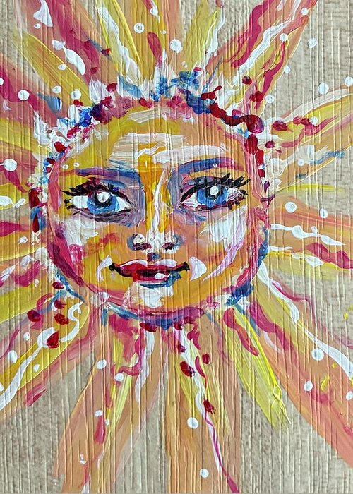 Sun Greeting Card featuring the painting Untitled #27 by Suzan Sommers