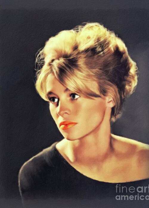 Julie Greeting Card featuring the painting Julie Christie, Actress #3 by Esoterica Art Agency