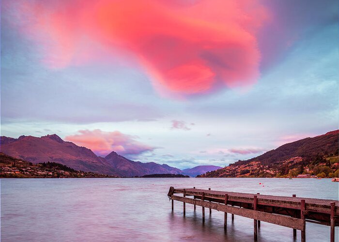 Awe Greeting Card featuring the photograph Lake Wakatipu, Queenstown, New Zealand #3 by Colin and Linda McKie