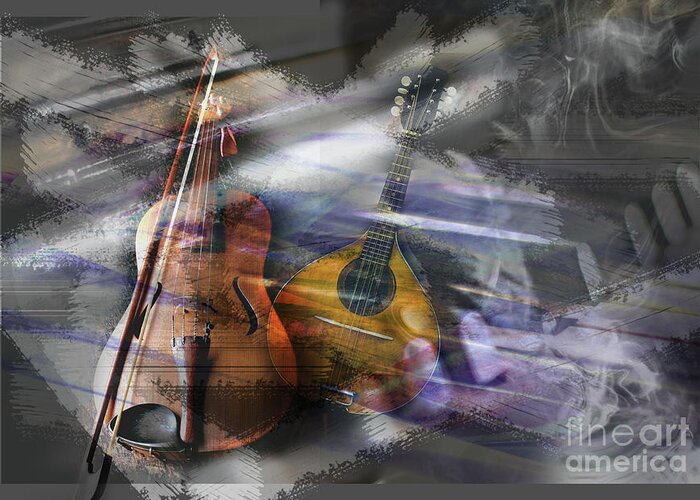 Music Greeting Card featuring the digital art 3 Piece by Deb Nakano