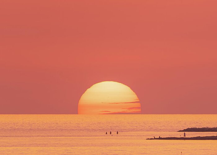 Sunset Greeting Card featuring the photograph Sunset Over the Sea #3 by Mirko Chessari