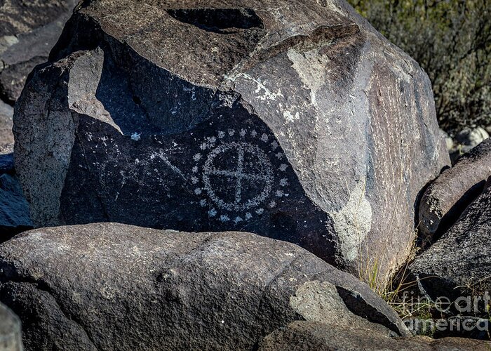 Ancient Greeting Card featuring the photograph Three Rivers Petroglyphs #1 by Blake Webster