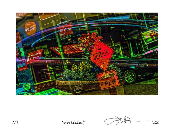 Signed Limited Edition Of 10 Greeting Card featuring the digital art 36 #1 by Jerald Blackstock