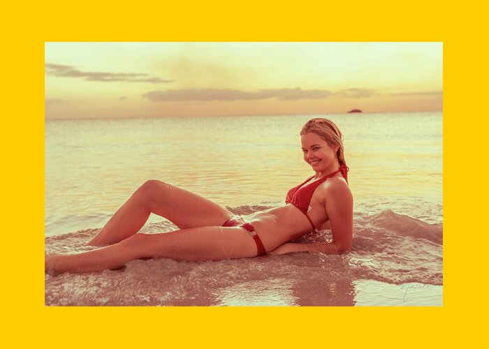 Athletic Greeting Card featuring the photograph 3994 Elisa Naples Beach Florida by Amyn Nasser
