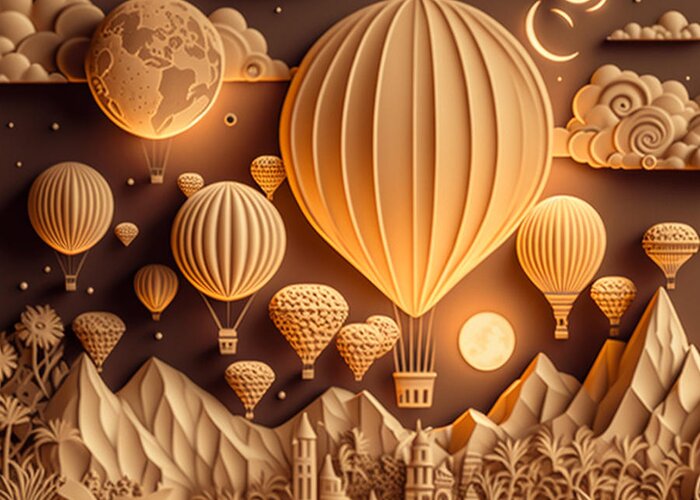 Balloons Greeting Card featuring the digital art Balloons by Jay Schankman