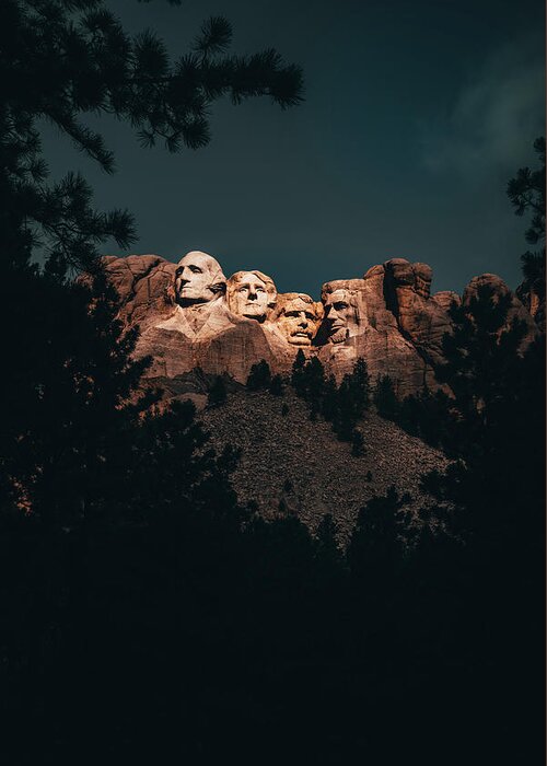 Mount Rushmore Greeting Card featuring the photograph Mount Rushmore #4 by Brian Venghous