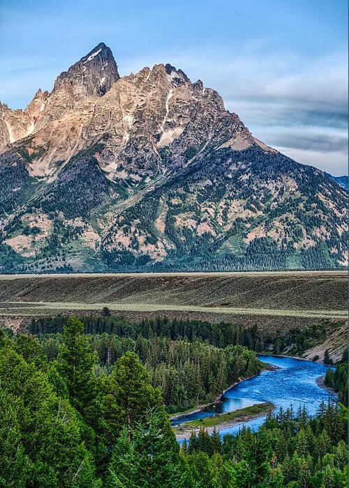 Blue Greeting Card featuring the photograph Grand Teton National Park Morning In Wyoming #42 by Alex Grichenko