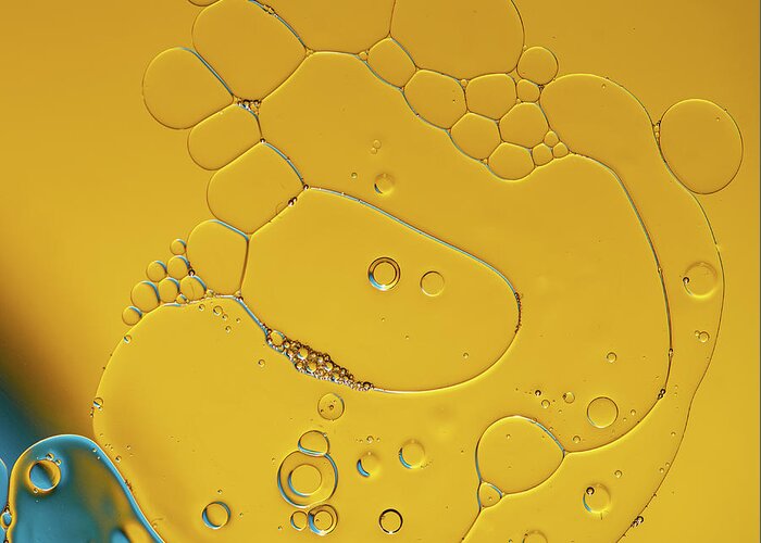 Yellow Greeting Card featuring the photograph Yellow bubbles and figures by Michalakis Ppalis