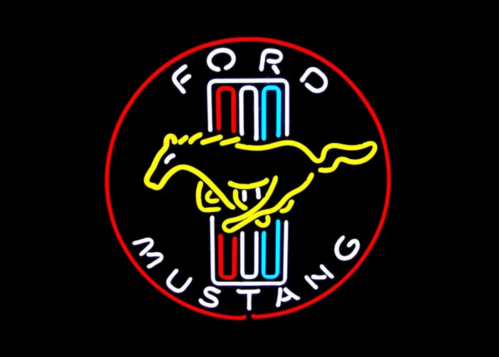 Best Selling Logo Ford Mustang Greeting Card by Jodie Bussetti