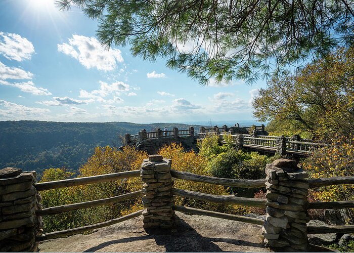 Cheat River Canyon Greeting Card featuring the photograph Coopers Rock state park overlook over the Cheat River in West Vi #16 by Steven Heap