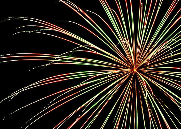 Fireworks Romeoville Greeting Card featuring the photograph Fireworks in Romeoville, Illinois by David Morehead