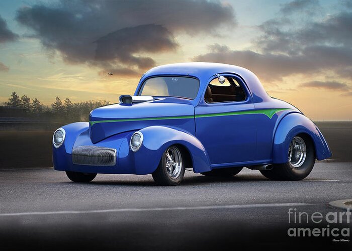 1941 Willys Coupe Greeting Card featuring the photograph 1941 Willys 'Three-Window' Coupe #6 by Dave Koontz