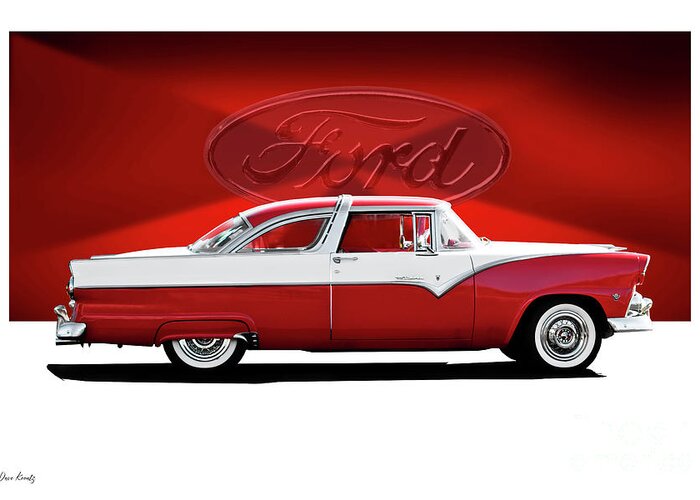 1956 Ford Crown Victoria Greeting Card featuring the photograph 1956 Ford Crown Victoria #6 by Dave Koontz