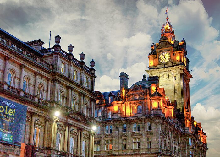 City Of Edinburgh Scotland Greeting Card featuring the digital art City of Edinburgh Scotland by SnapHappy Photos