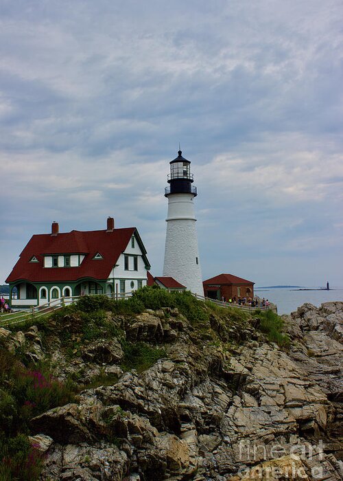 Maine Greeting Card featuring the photograph Portland Headlight #6 by Annamaria Frost