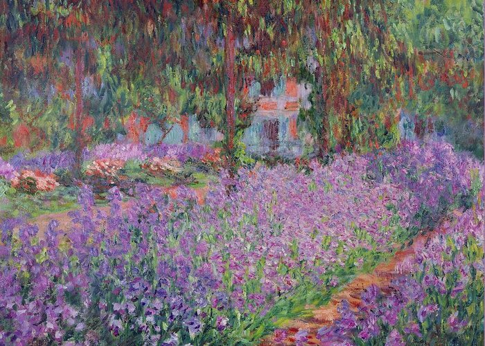Impressionism Greeting Card featuring the painting The Artist's Garden In Giverny by Claude Monet