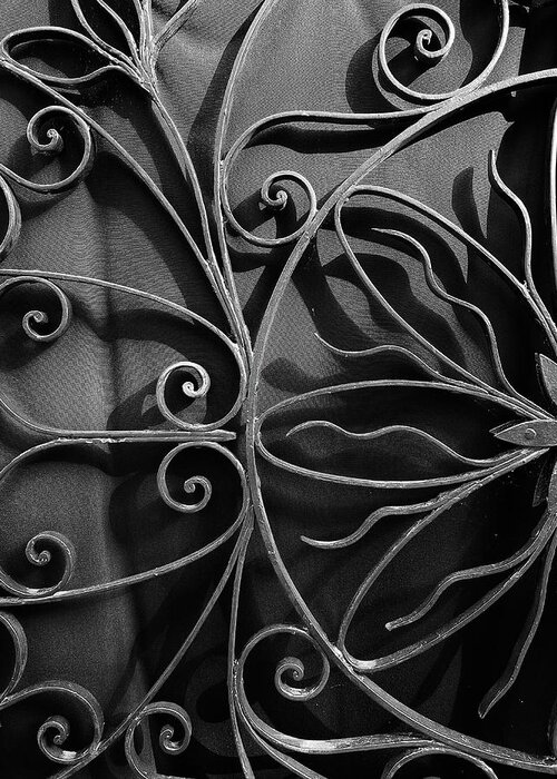 Charleston Wrought Iron Garden Gate In Detail Greeting Card featuring the photograph Charleston Wrought Iron Garden Gate in Detail, South Carolina #7 by Dawna Moore Photography