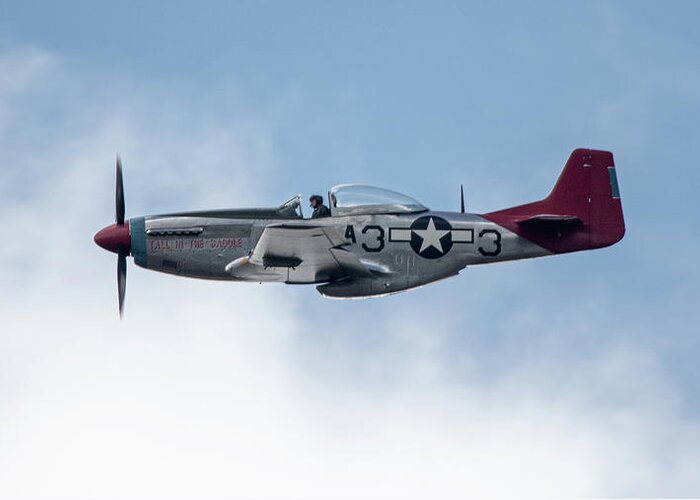 P51 Mustang Greeting Card featuring the photograph P51 Mustang Tall In The Saddle #7 by Airpower Art