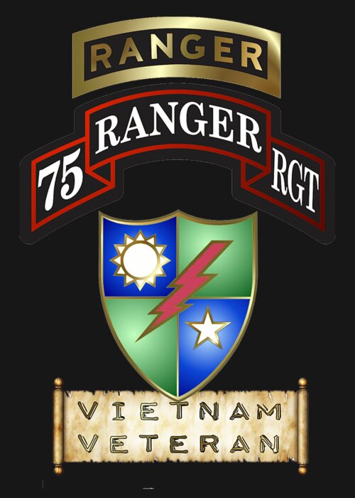 75th Greeting Card featuring the digital art 75 Ranger Rgt Vietnam by Bill Richards