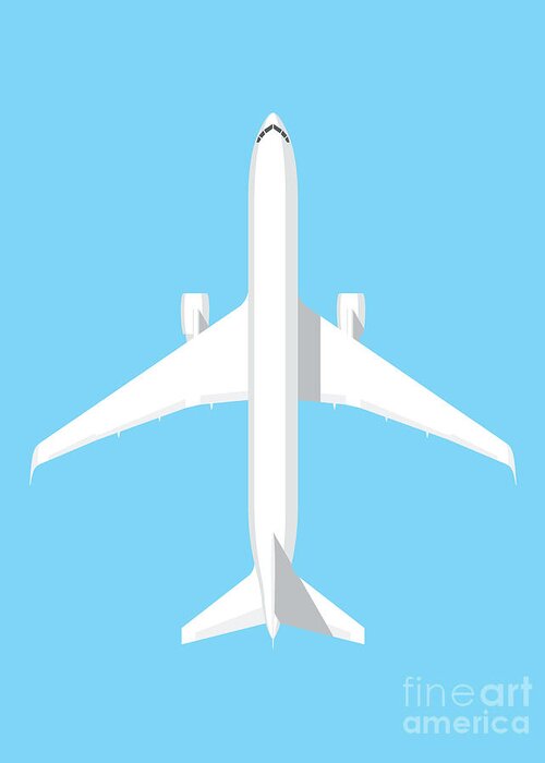 Airplane Greeting Card featuring the digital art 767 Passenger Jet Aircraft - Sky by Organic Synthesis