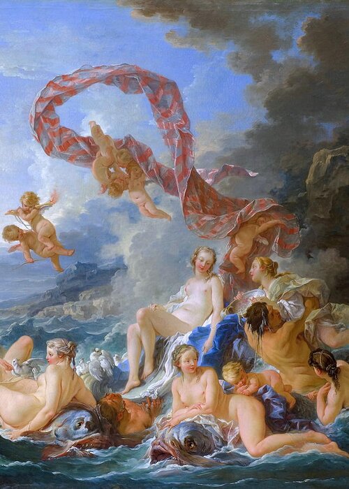 François Boucher Greeting Card featuring the painting The Triumph of Venus #9 by Francois Boucher