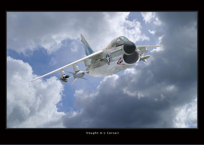 A-7 Corsair Framed Prints Greeting Card featuring the photograph A-7 Corsair by Larry McManus